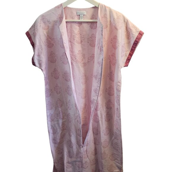 Charter Club Intimates Womens Pink Paisley Patterned Caftan Nightgown Size S - Picture 3 of 6